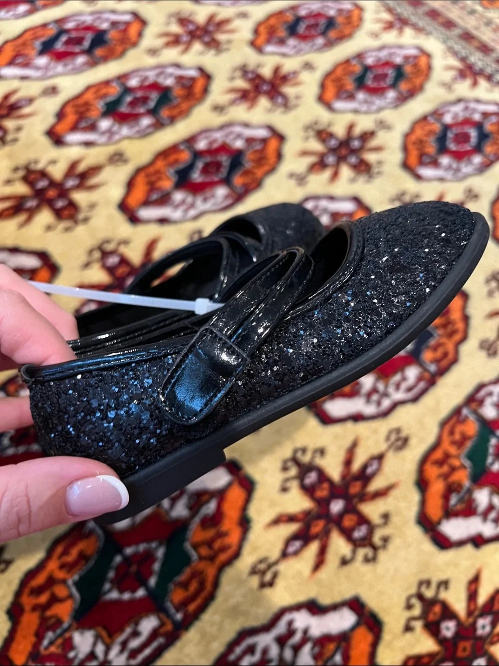 Olivia Miller Girls Glitter Mary Jane Flats